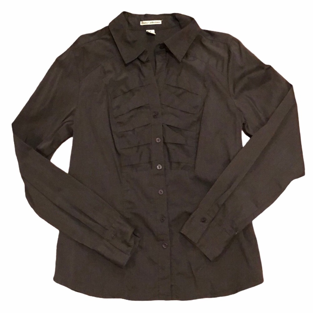 Dark Gray Button Down Blouse size M